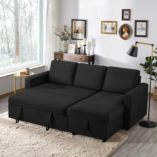 Luxury Corner Sofa Bed with Reversible Chaise & Hidden Storage