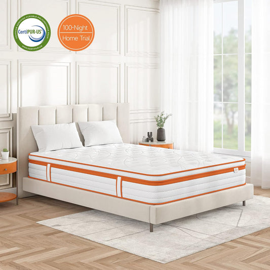 Luxury Gel Top Hybrid Mattress 7-Zone Pocket Spring & Memory Foam Single Double King Mattresses