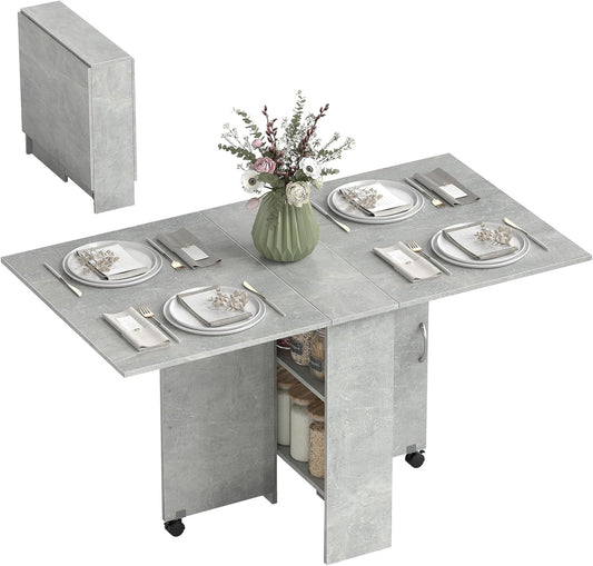 Luxury Folding Drop Leaf Dining Table – Space-Saving Extendable Table for 4–6