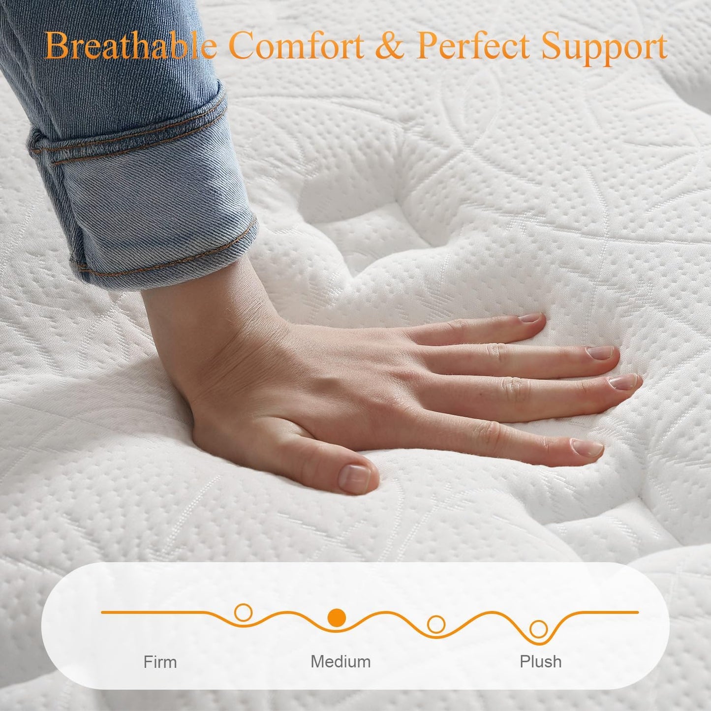 Luxury Euro Top Hybrid Mattress Pocket Sprung & Memory Foam Medium Support Single Double King Mattresses