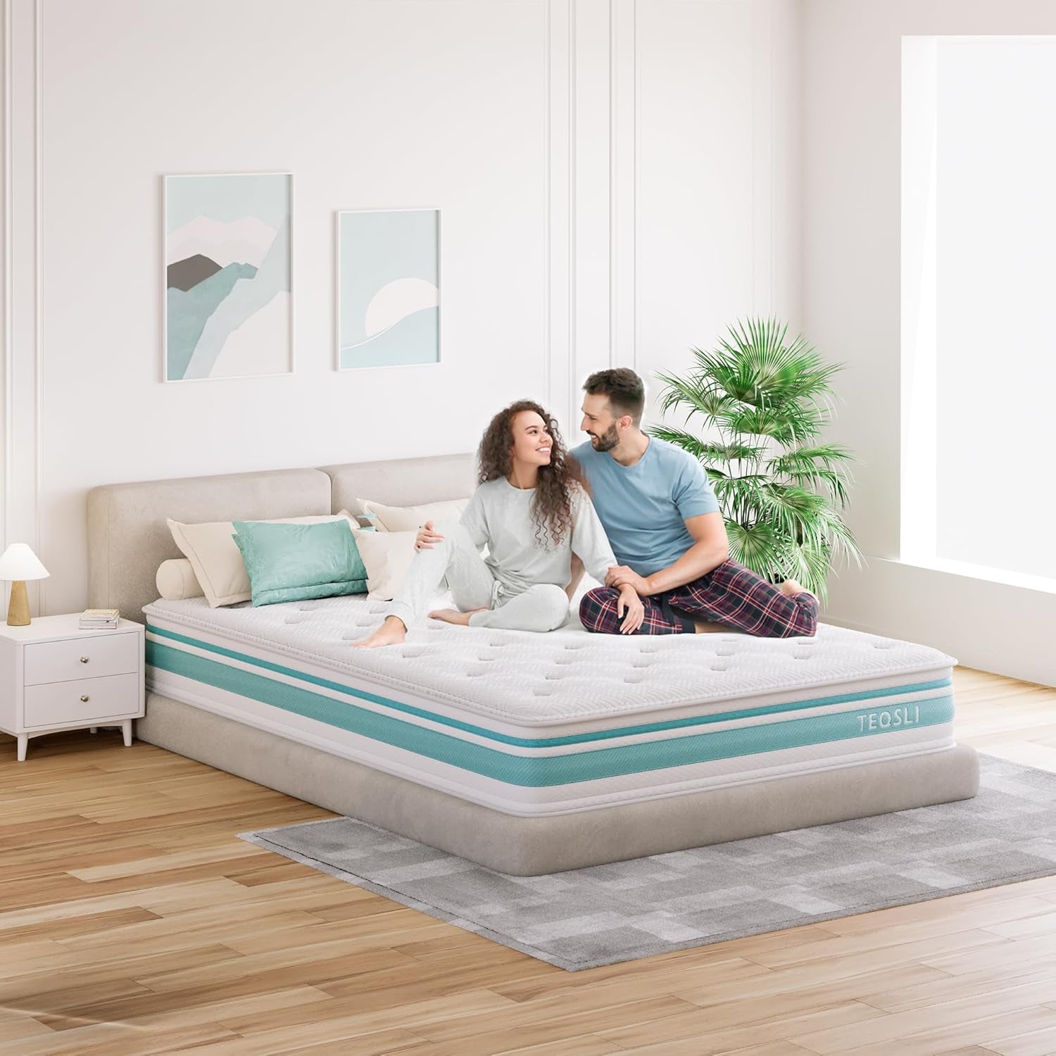 Luxury Hybrid Double Mattress with Cooling Gel & 7-Zone Orthopaedic Support Comfort Sleep