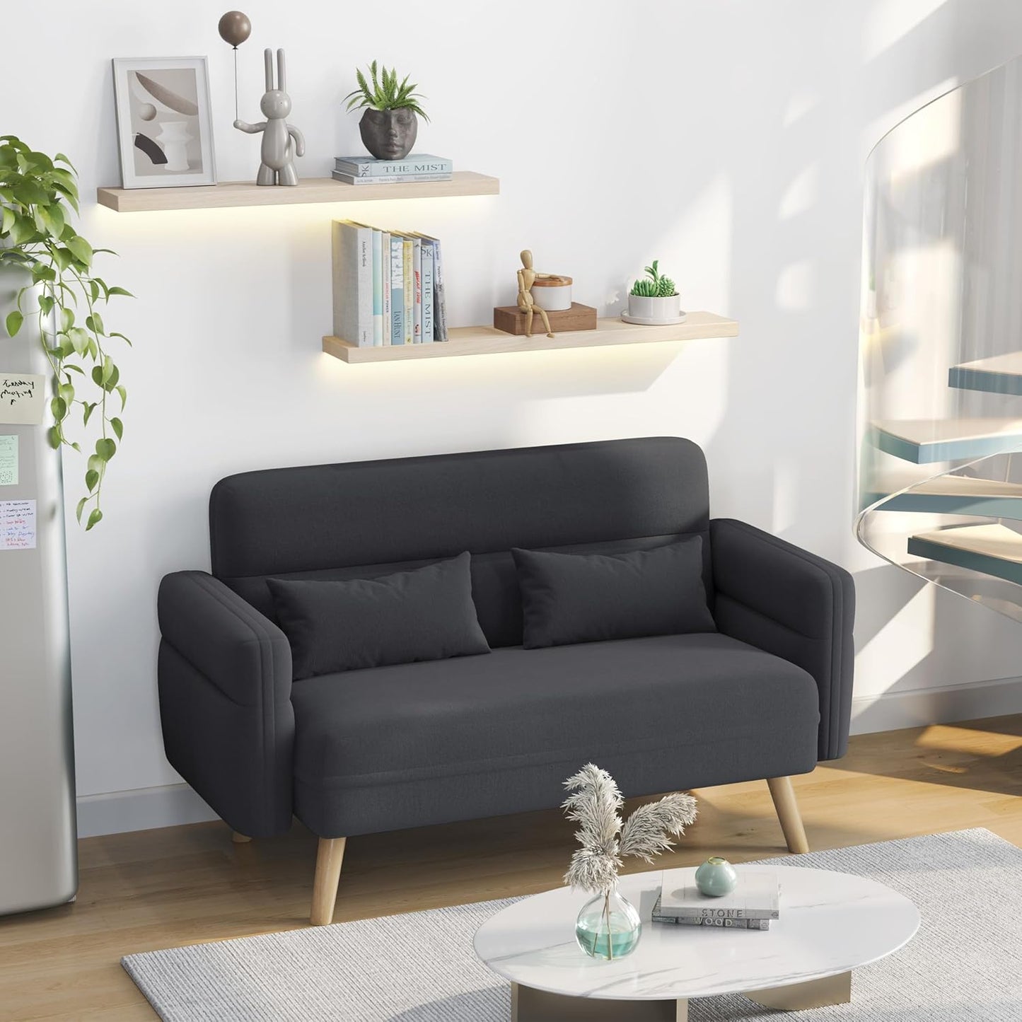 Luxury Mid-Century 2 Seater Loveseat Sofa for Compact Living Spaces