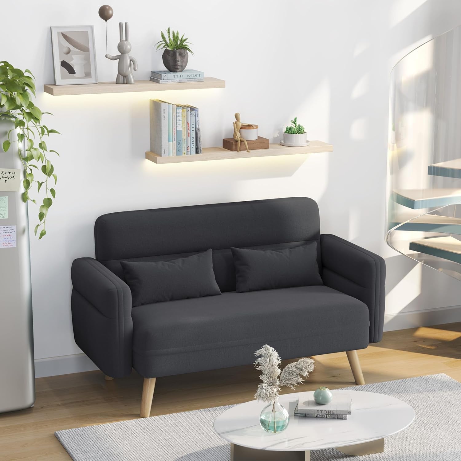 Luxury Mid-Century 2 Seater Loveseat Sofa for Compact Living Spaces