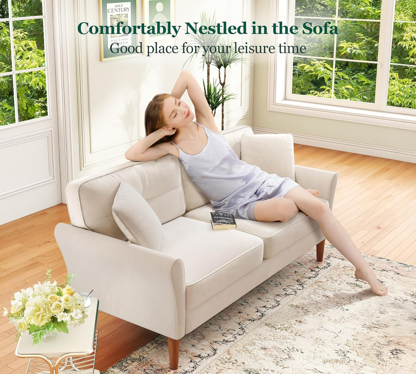 Luxury Modern Velvet Sofa for Living Room – Compact 2 & 3 Seater Couch