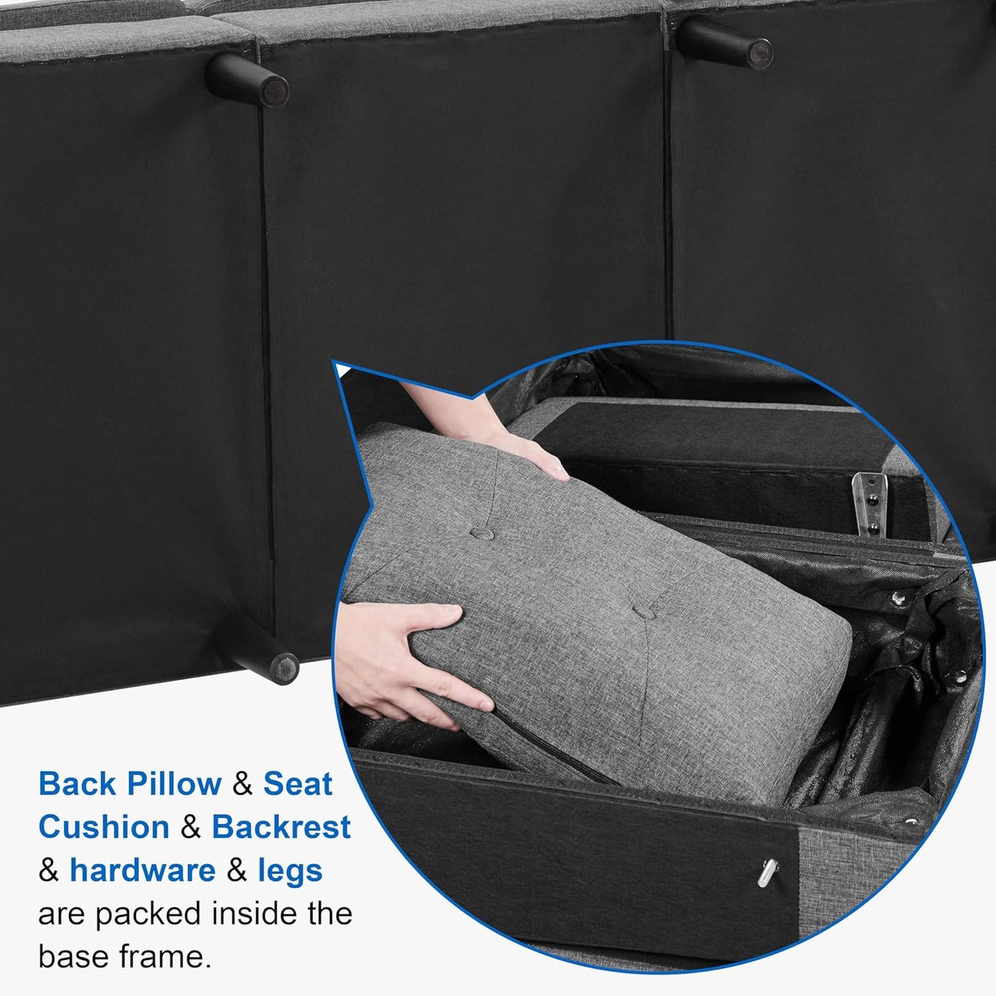 Luxury 3 Seater Corner Sofa with Movable Ottoman for Compact Homes