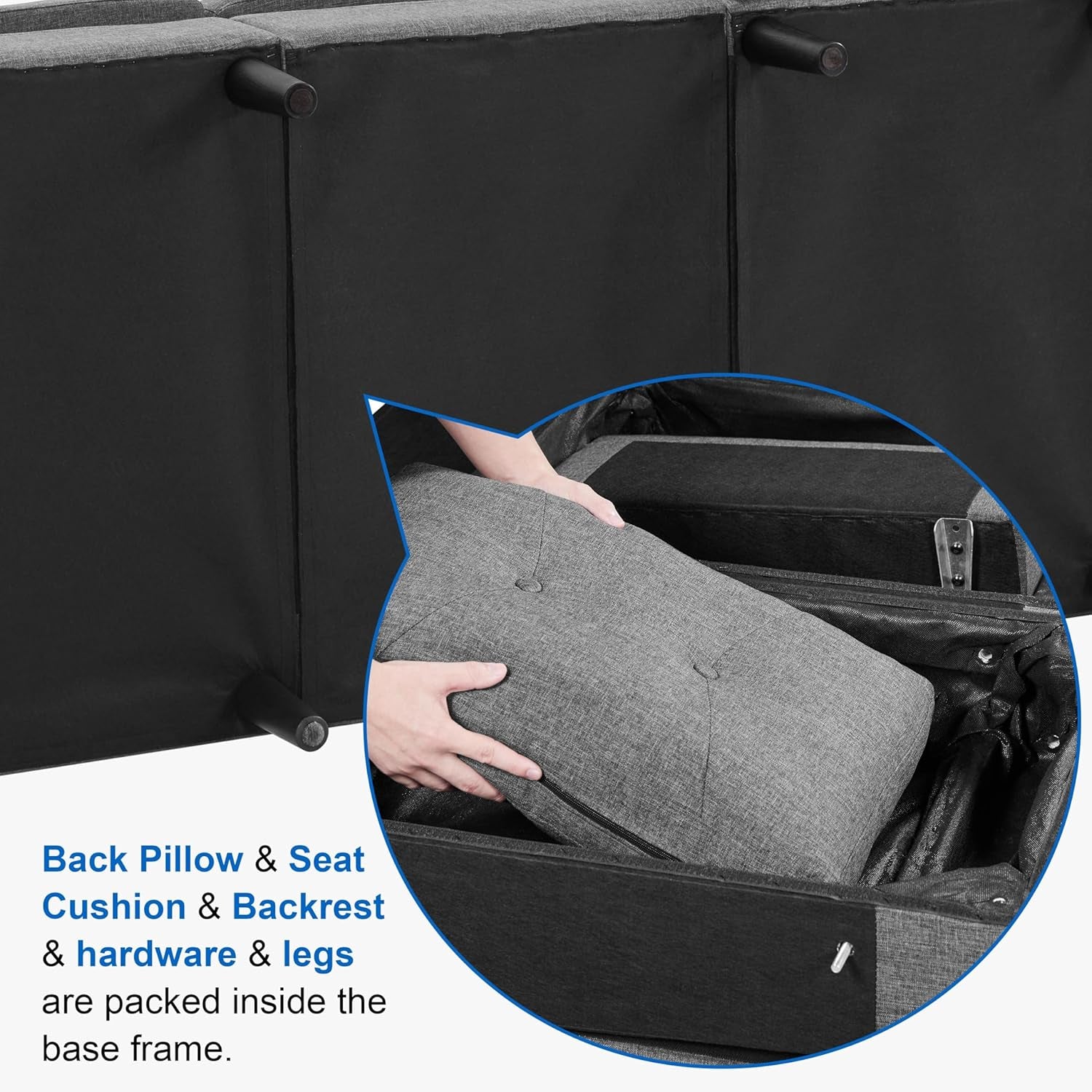 Luxury 3 Seater Corner Sofa with Movable Ottoman for Compact Homes