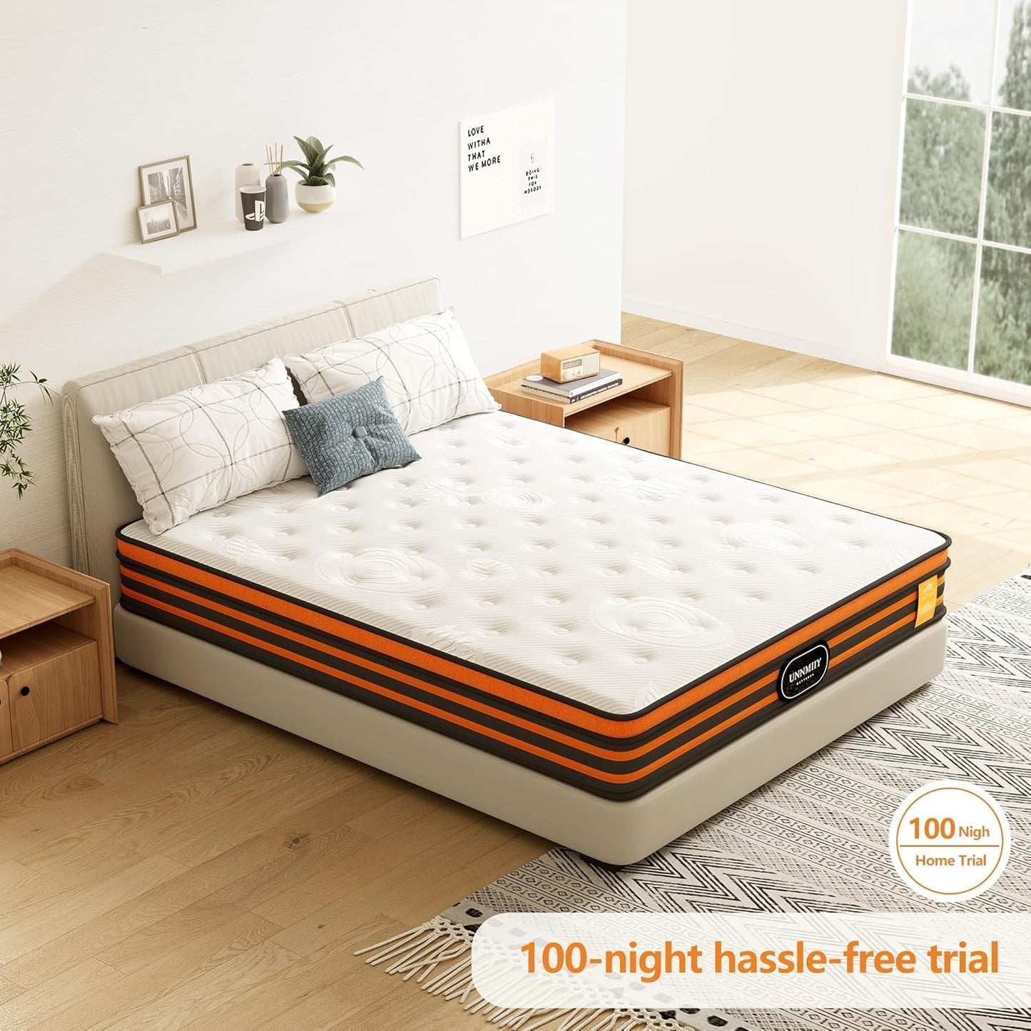 Luxury Orthopaedic Hybrid Mattress 9-Zone Pocket Spring & Gel Memory Foam Single Double Super King 