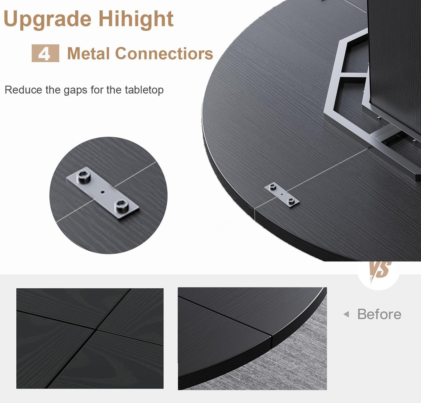 Luxury Round Dining Table for 4–6 People – Modern MDF Table with Designer Base