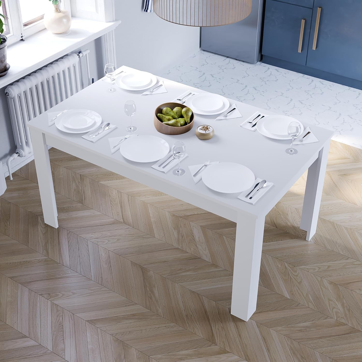 Modern Oak Effect Dining Table – Stylish MDF Rectangular Table for UK Homes