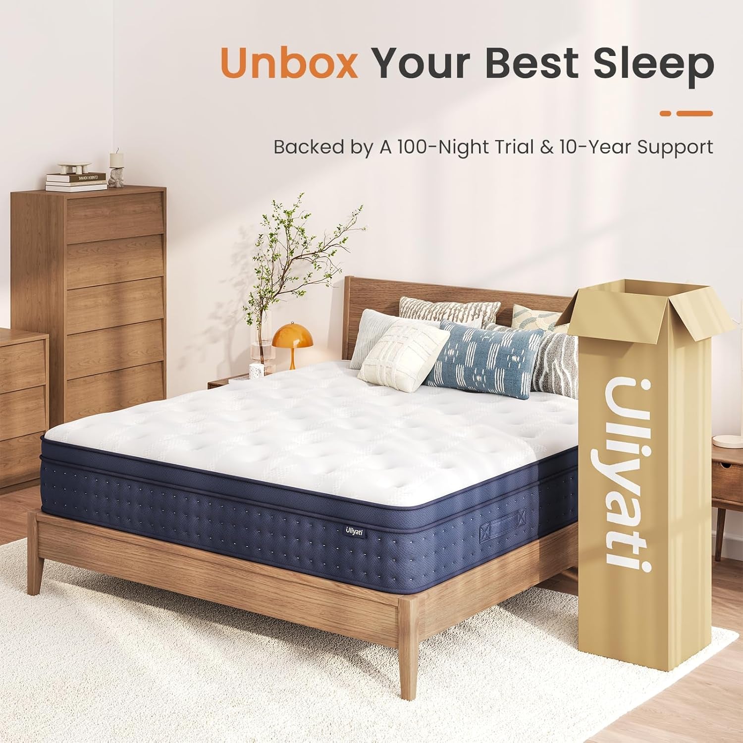 Luxury Box Top Hybrid Mattress 7-Zone Silent Pocket Spring & Gel Memory Foam Single Double King Mattresses