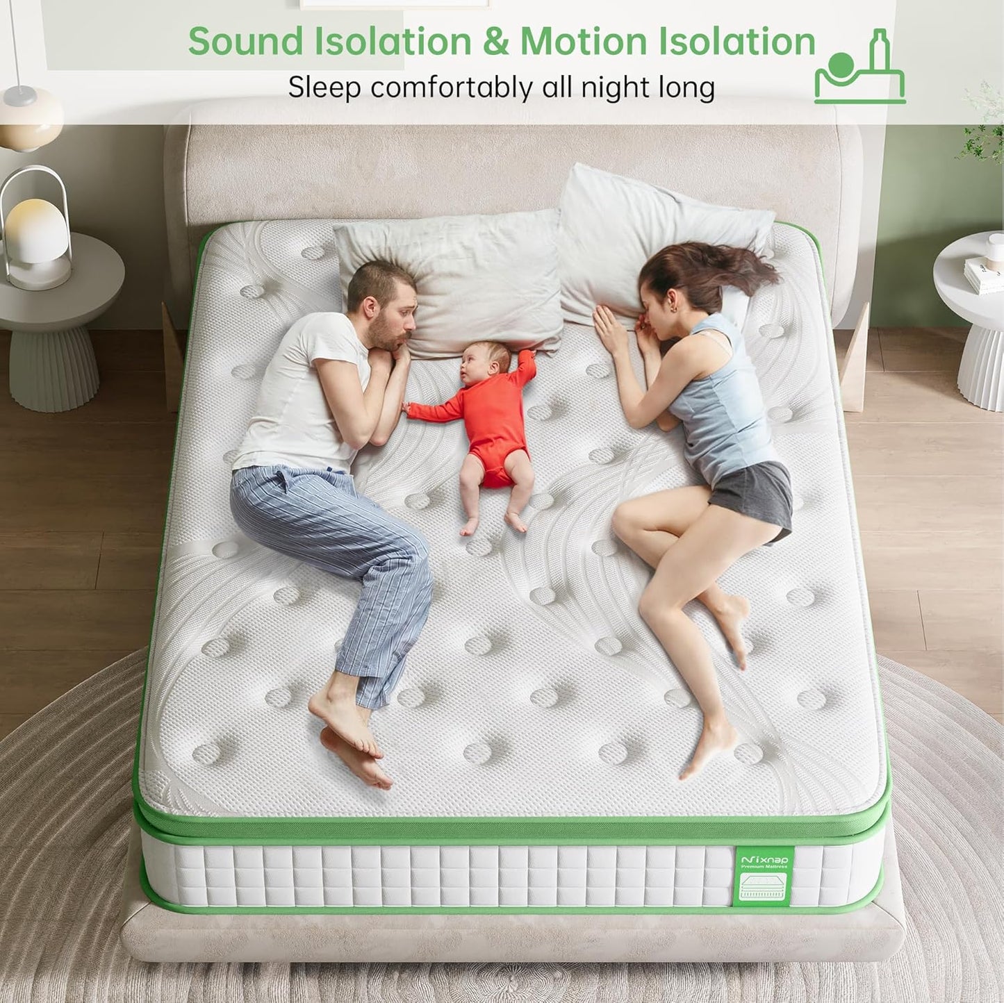 Luxury Pillow Top Hybrid Mattress 9-Zone Pocket Spring & Gel Memory Foam