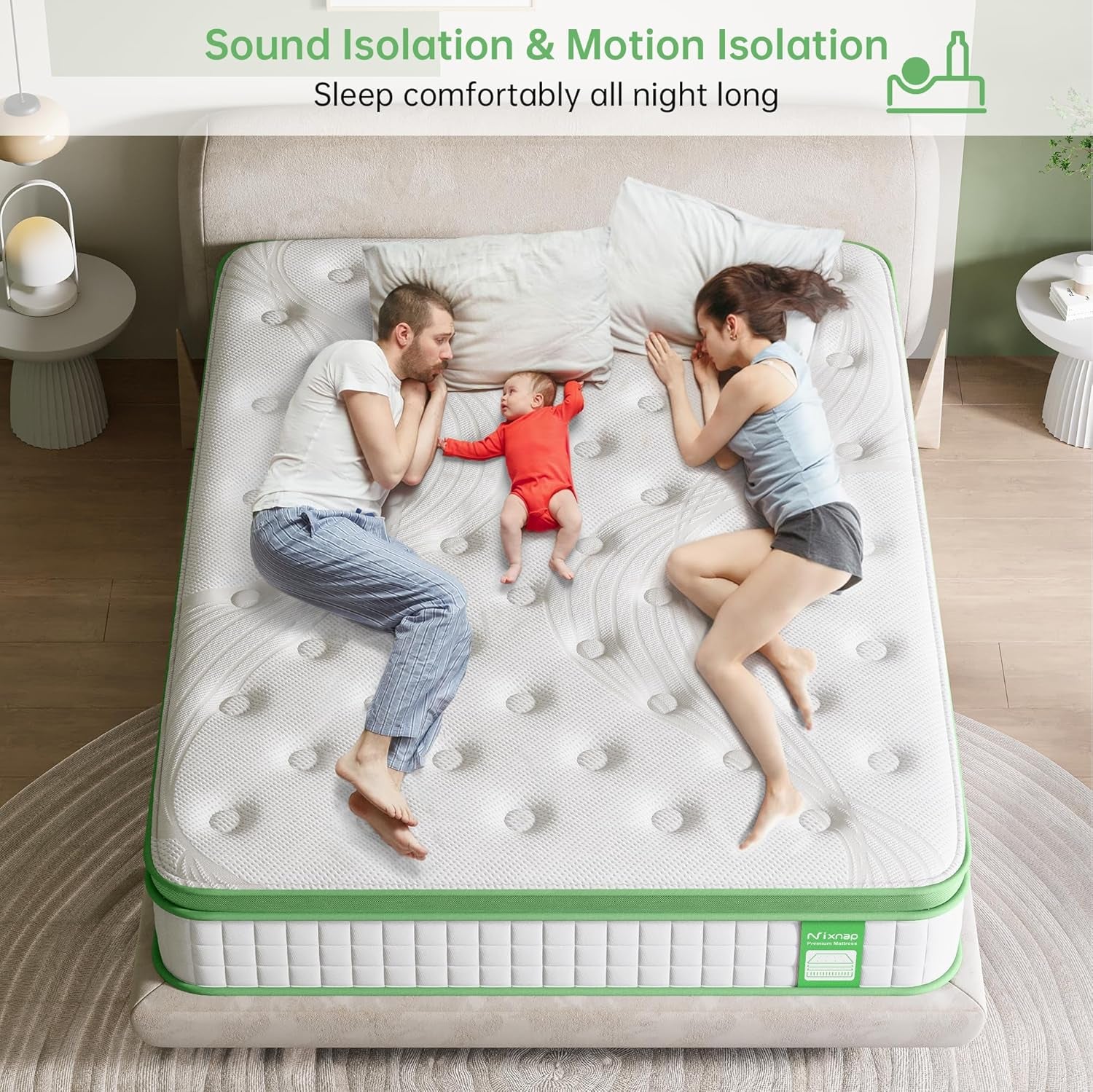 Luxury Pillow Top Hybrid Mattress 9-Zone Pocket Spring & Gel Memory Foam