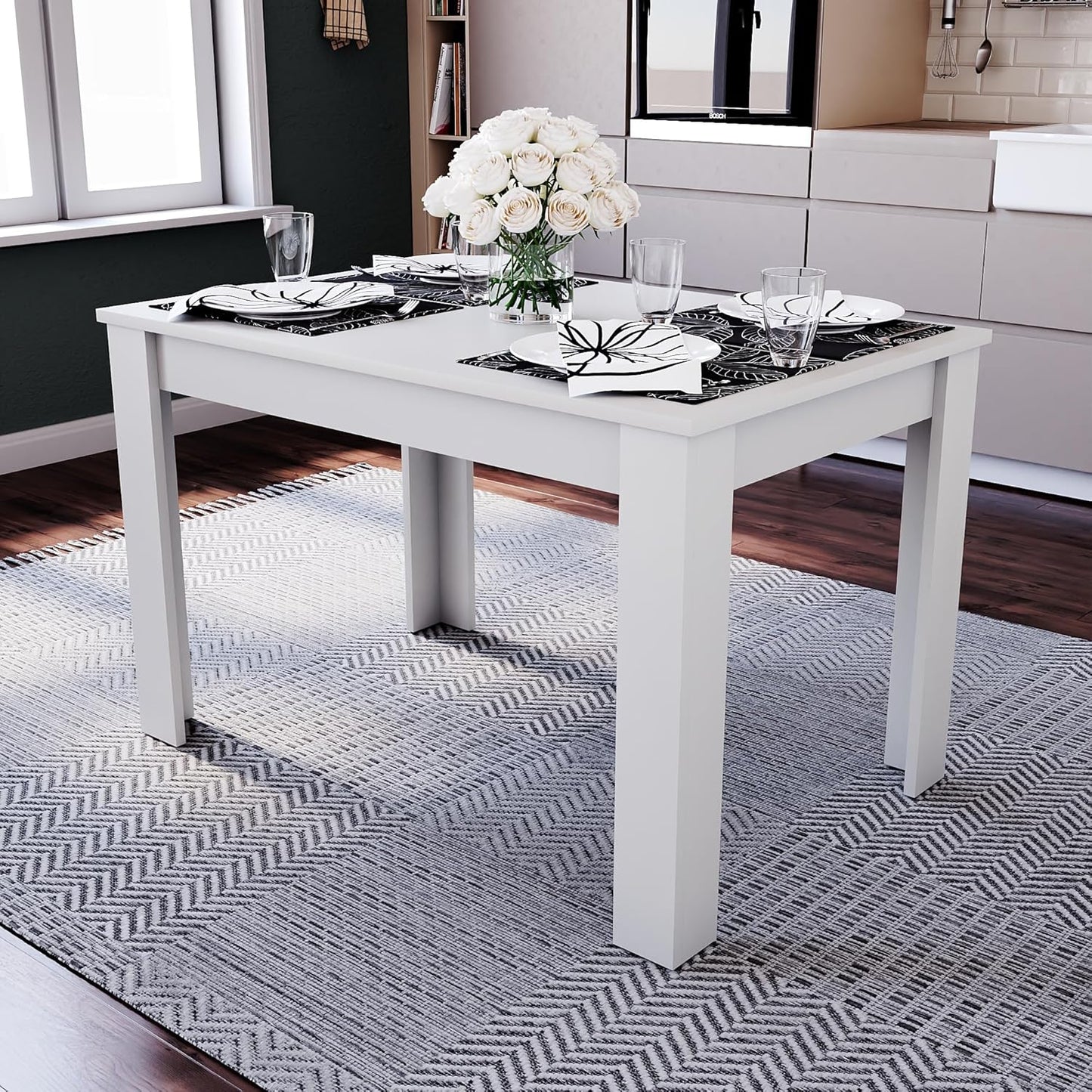 Modern Oak Effect Dining Table – Stylish MDF Rectangular Table for UK Homes