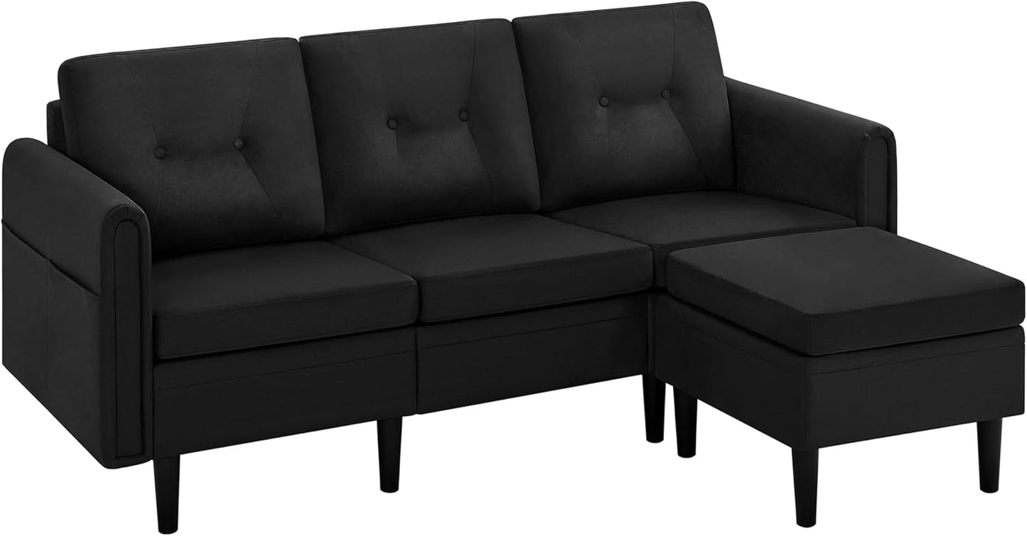 Luxury 3 Seater Corner Sofa with Movable Ottoman for Compact Homes