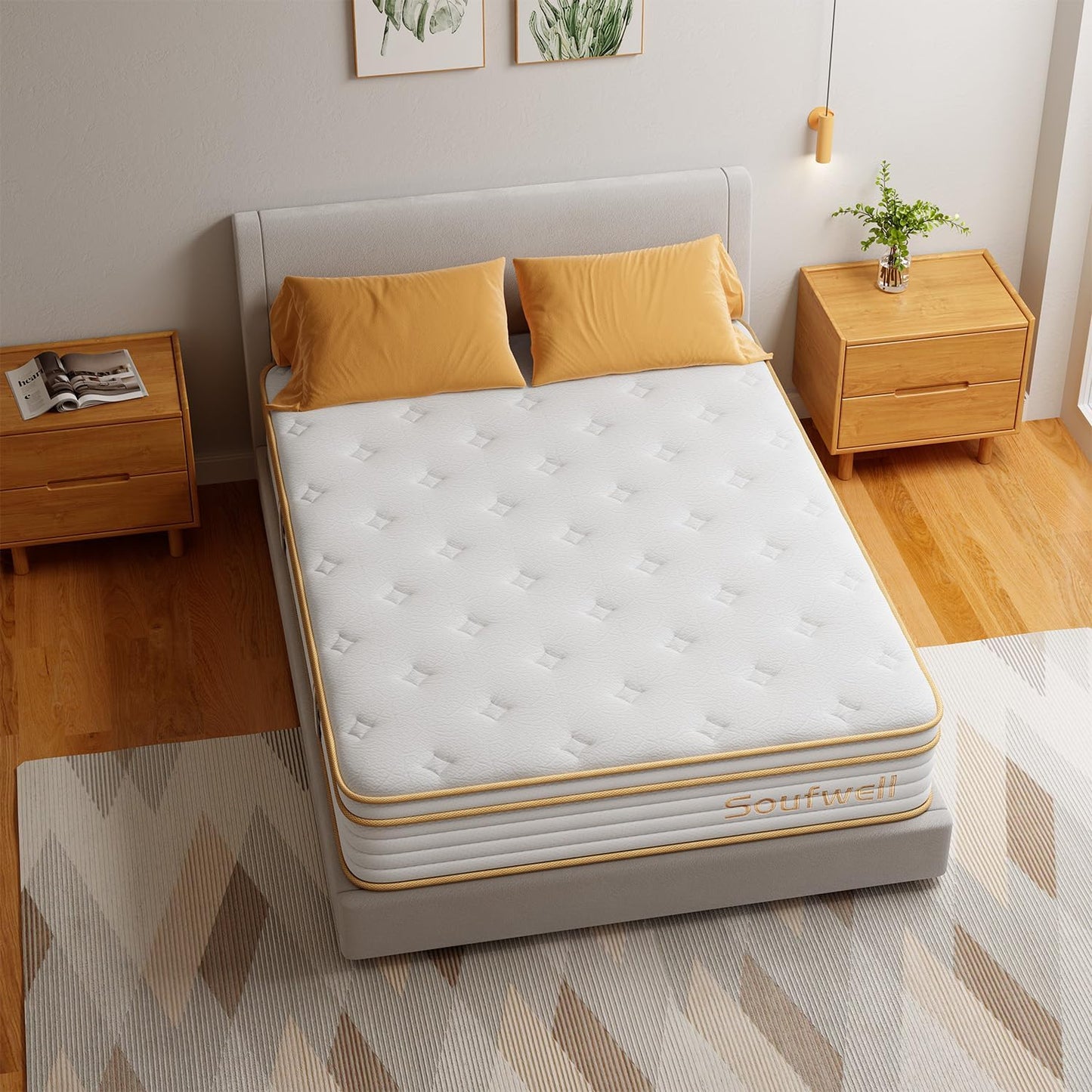 Luxury Euro Top Hybrid Mattress Pocket Sprung & Memory Foam Medium Support Single Double King Mattresses