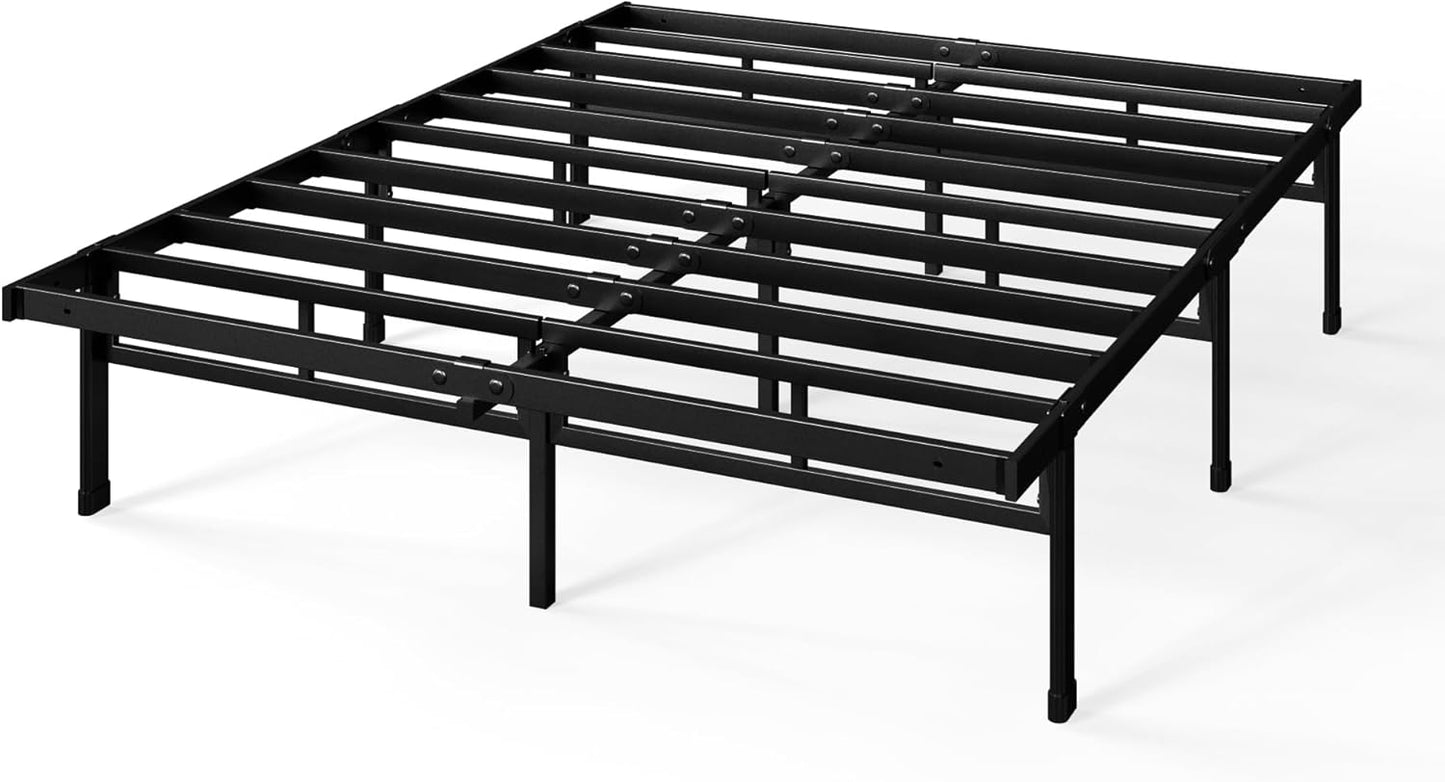 Heavy Duty Metal Platform Bed Frame – No Headboard, Storage Space Single Double King Super King
