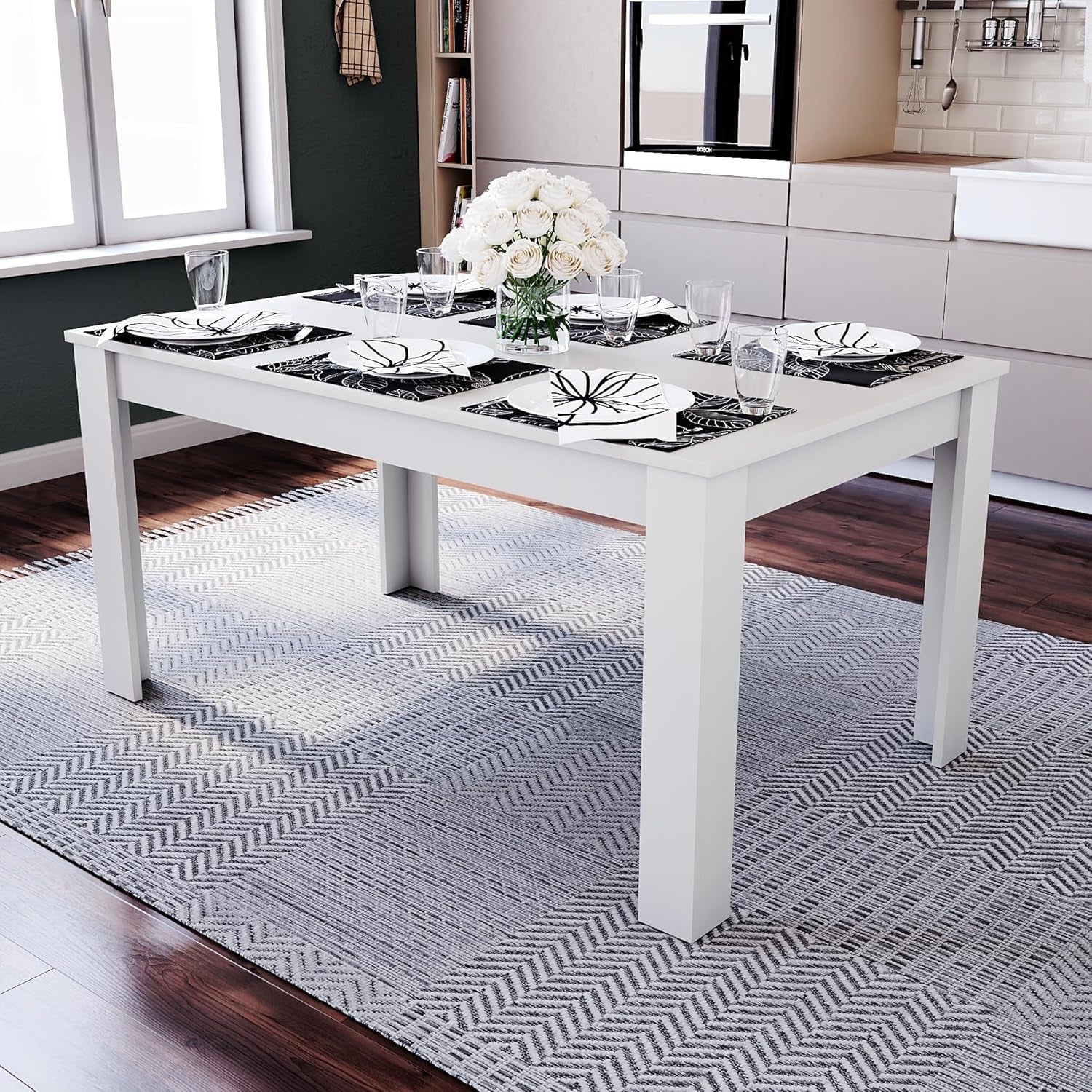 Modern Oak Effect Dining Table – Stylish MDF Rectangular Table for UK Homes