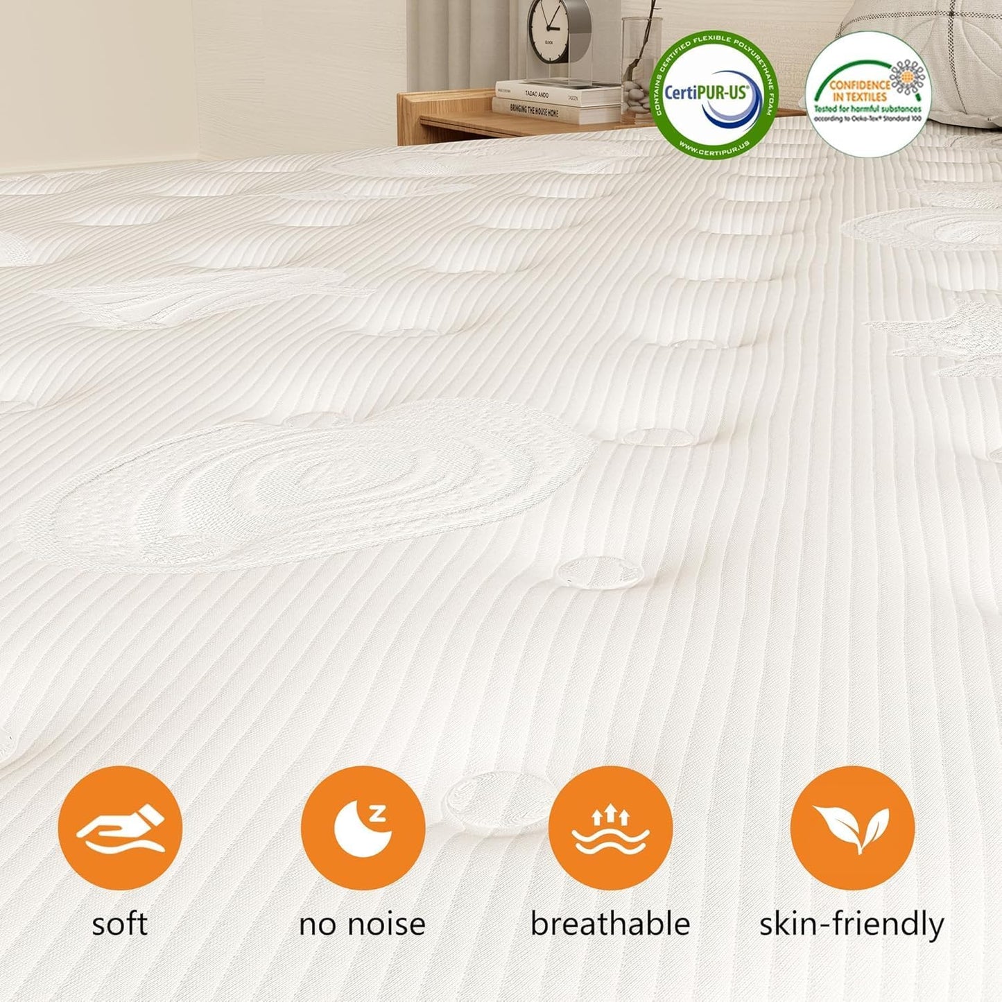 Luxury Orthopaedic Hybrid Mattress 9-Zone Pocket Spring & Gel Memory Foam Single Double Super King 