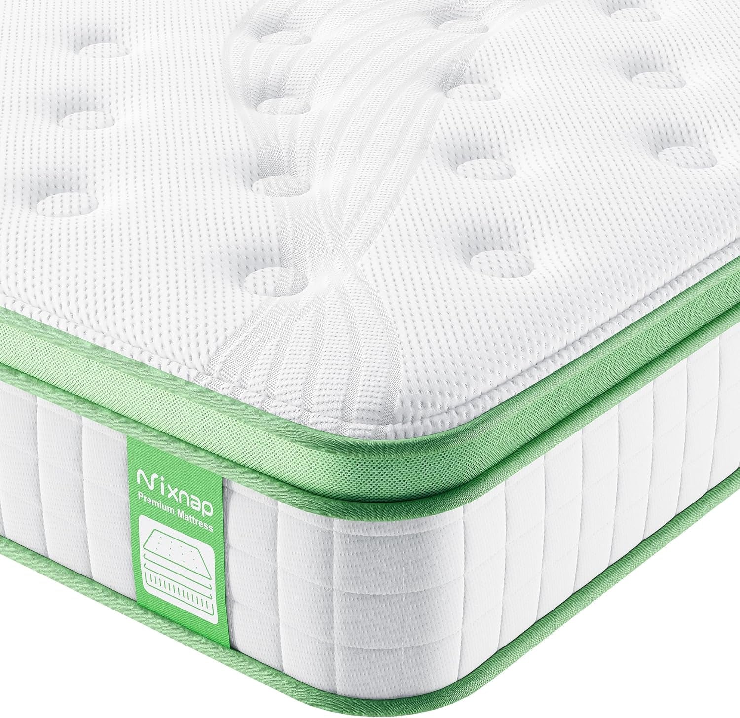 Luxury Pillow Top Hybrid Mattress 9-Zone Pocket Spring & Gel Memory Foam