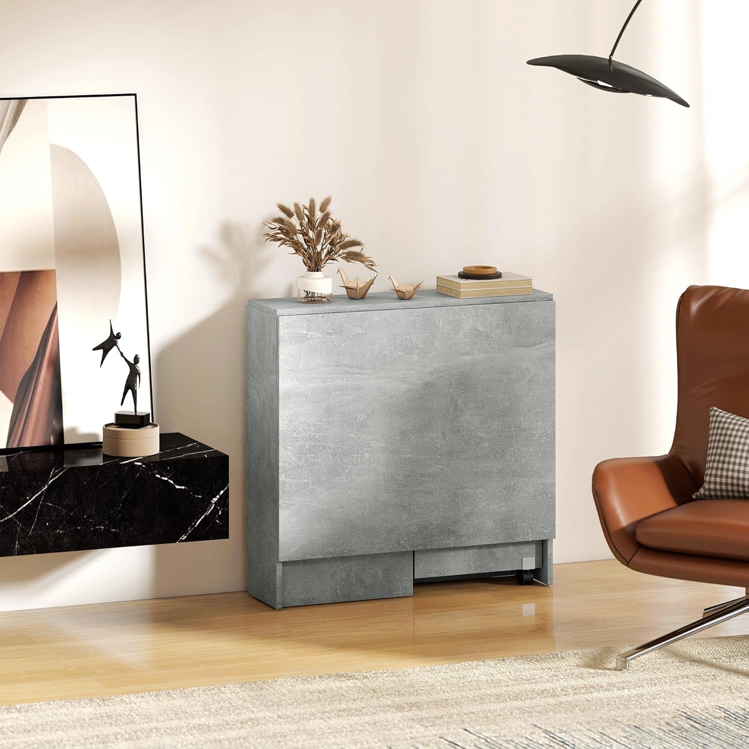 Luxury Folding Drop Leaf Dining Table – Space-Saving Extendable Table for 4–6