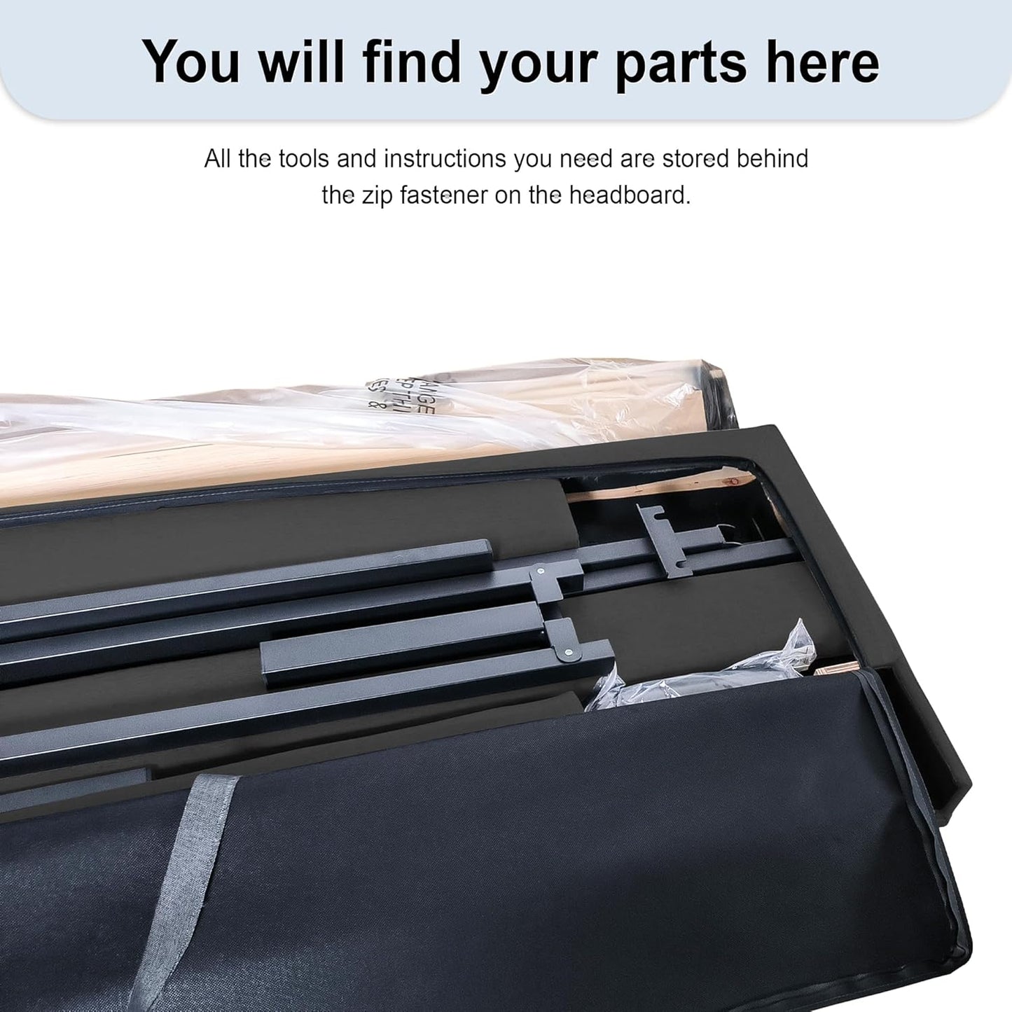 Luxury Upholstered Bed Frame with Fabric Headboard & Storage Single Double 