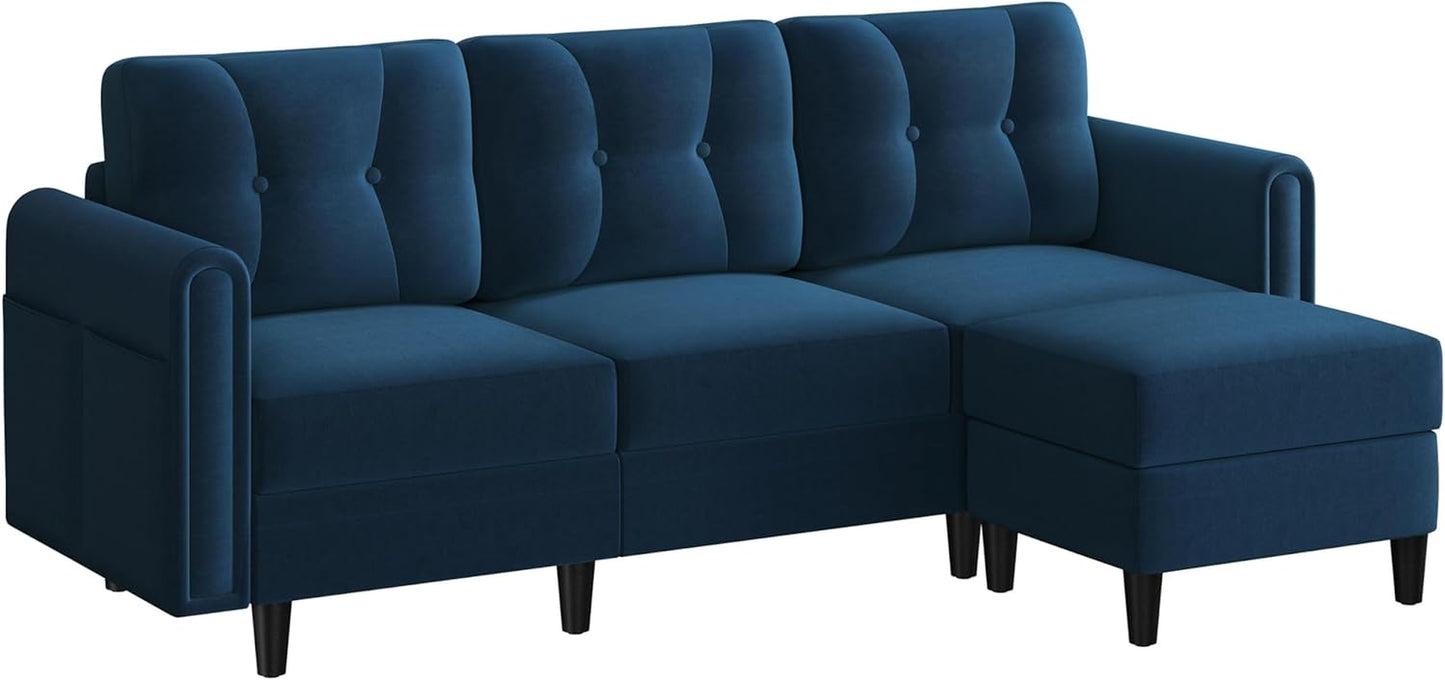 Luxury 3 Seater Corner Sofa with Movable Ottoman for Compact Homes