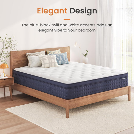 Luxury Box Top Hybrid Mattress 7-Zone Silent Pocket Spring & Gel Memory Foam Single Double King Mattresses