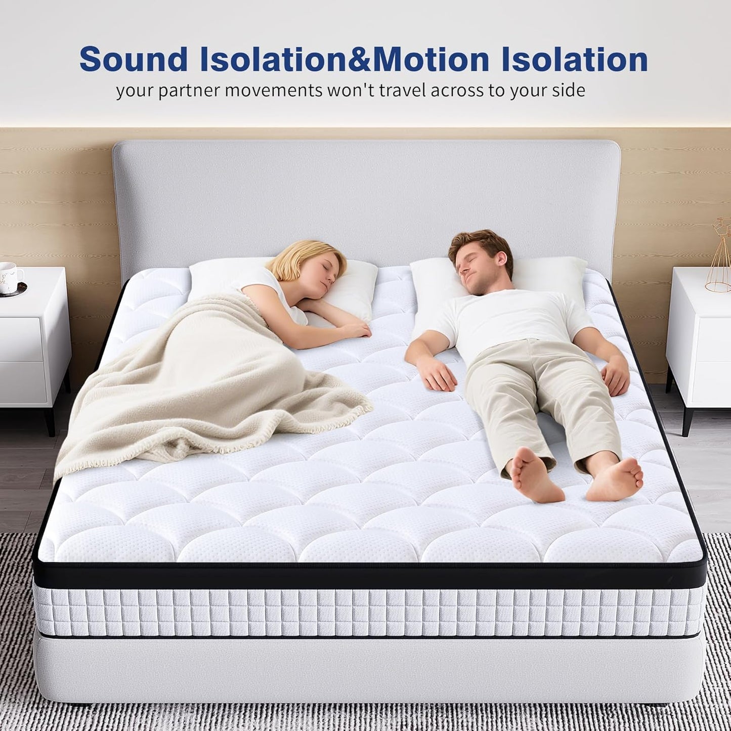 Luxury Orthopaedic Hybrid Mattress Pocket Spring & Memory Foam Medium Support Single Double King Mattresses