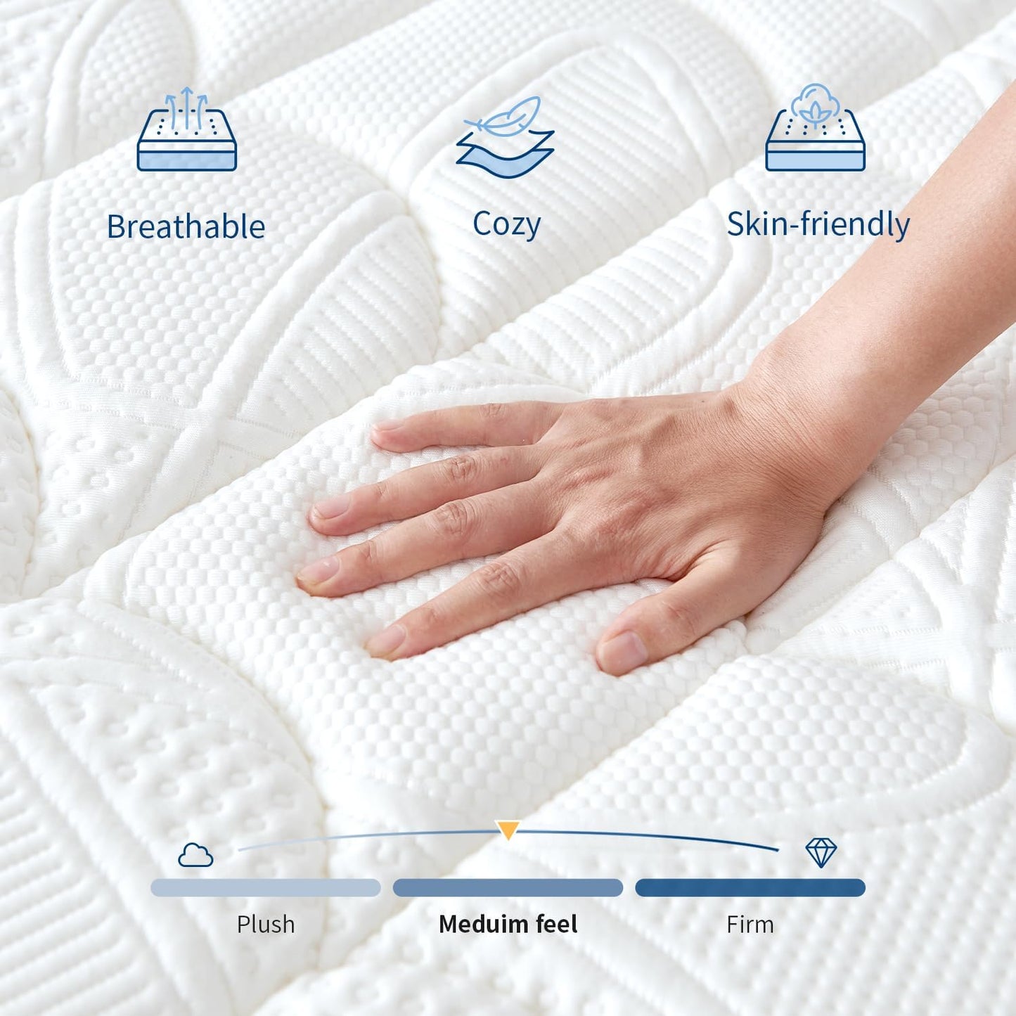 Luxury Hybrid Euro Top Mattress – 7-Zone Orthopaedic Cooling Support Comfort Sleep Single Double King