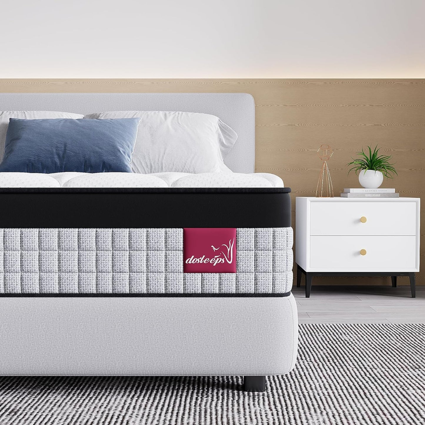 Luxury Orthopaedic Hybrid Mattress Pocket Spring & Memory Foam Medium Support Single Double King Mattresses