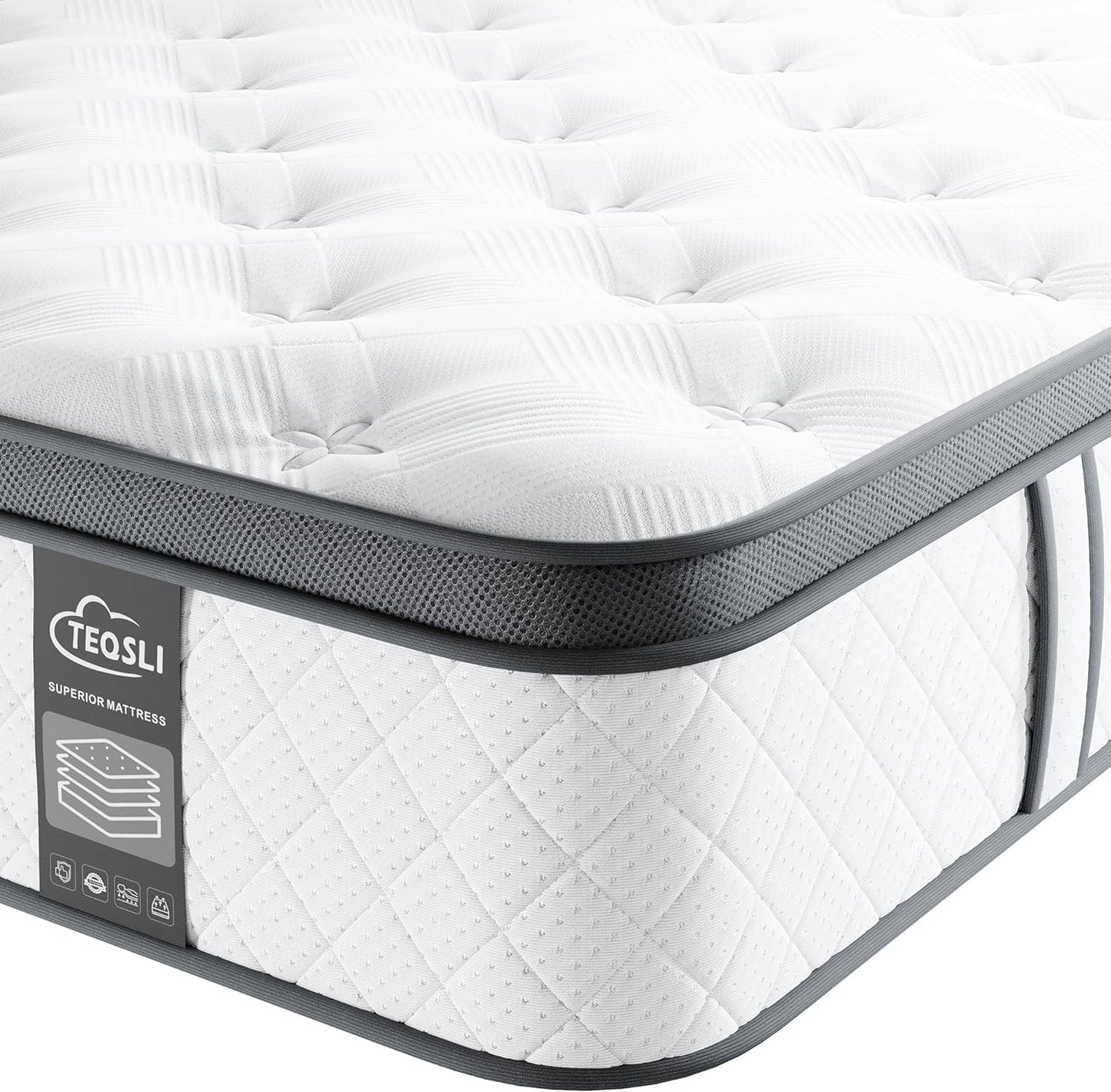 Luxury Gel Top Hybrid Mattress Pocket Springs & Memory Foam Medium Firm Single Double King Super King Mattresses