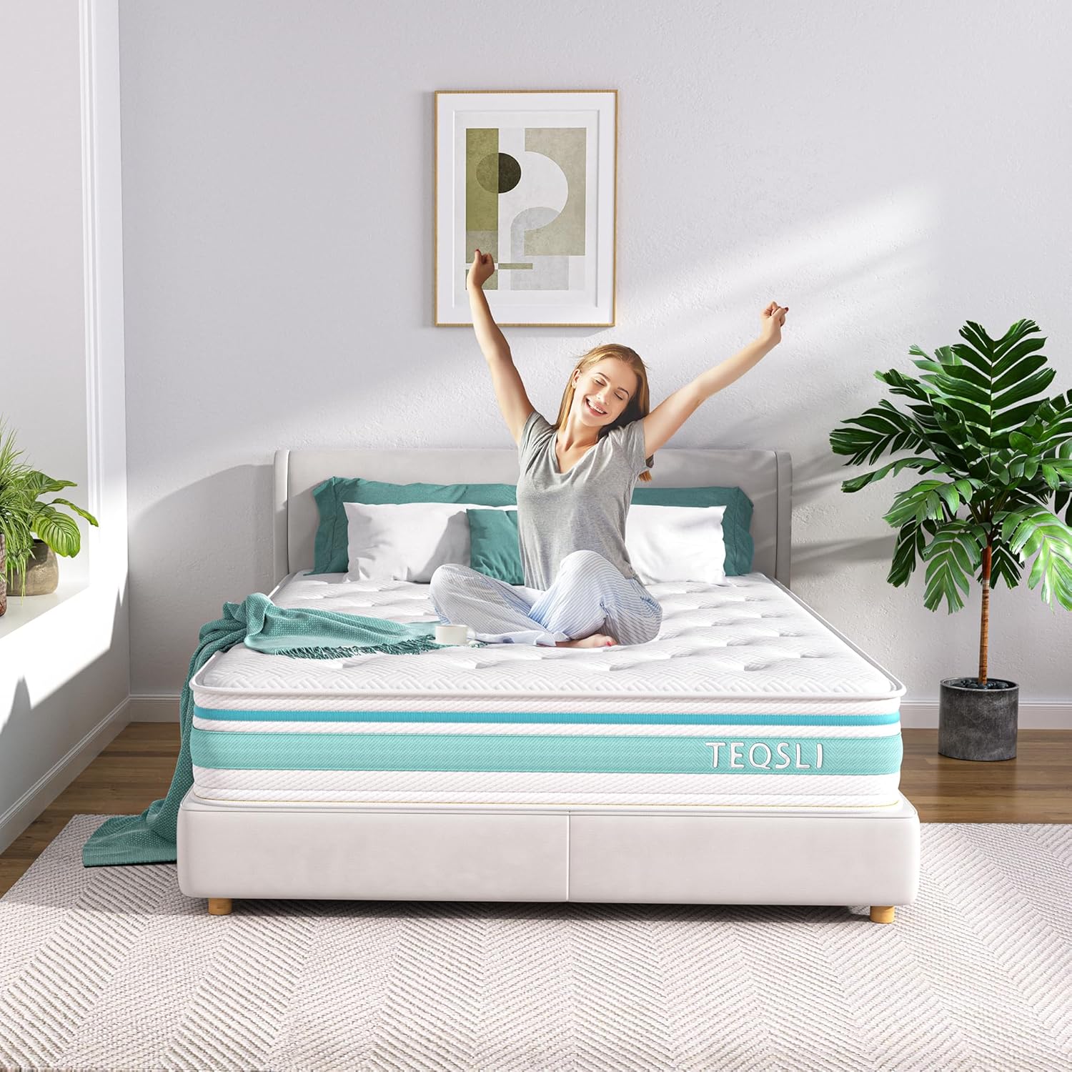 Luxury Euro Top Hybrid Mattress 7-Zone Pocket Spring & Gel Memory Foam Single Double Mattresses