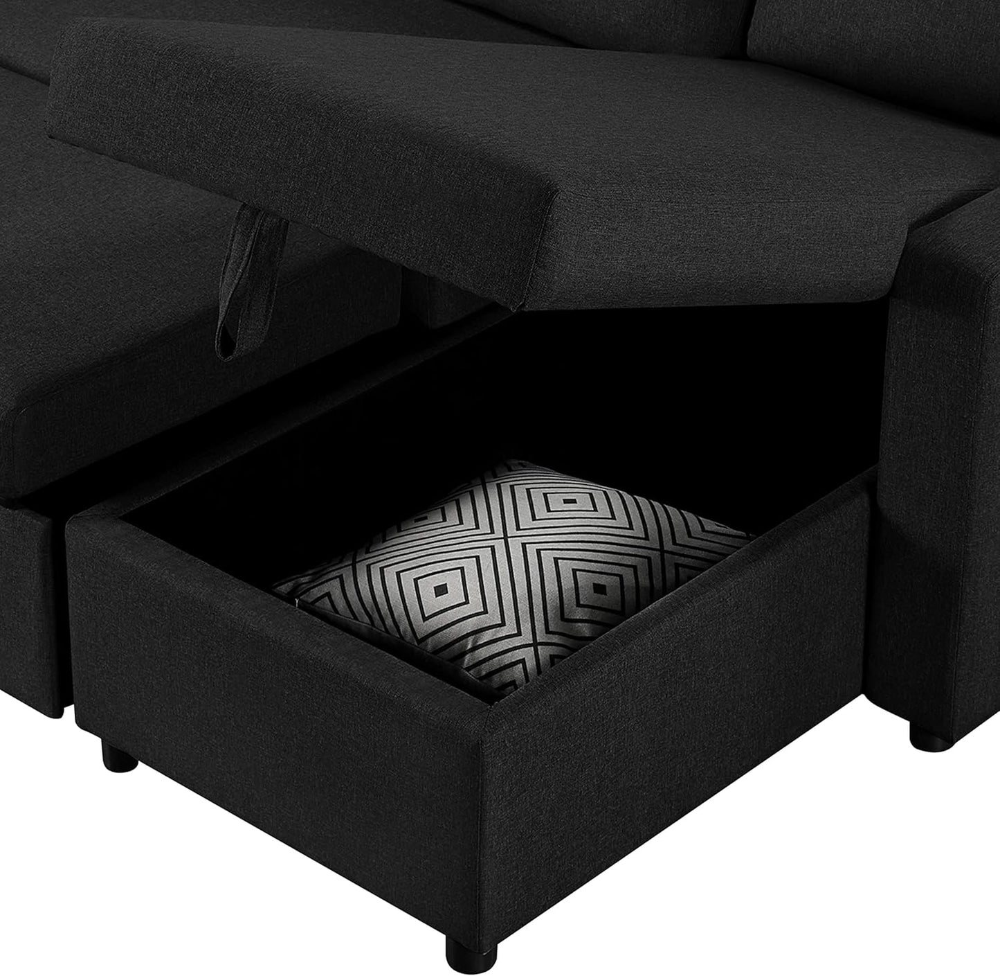 Luxury Corner Sofa Bed with Reversible Chaise & Hidden Storage
