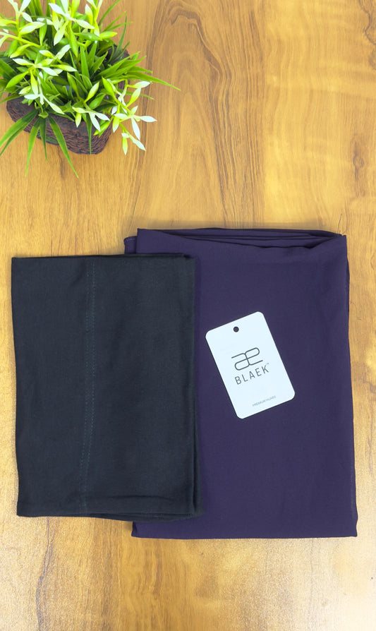 Slider Mag Hijab - Black & Eggplant