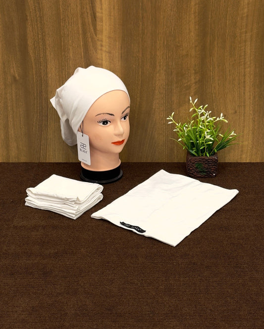 Elegant white-colored tube cap for daily wear.