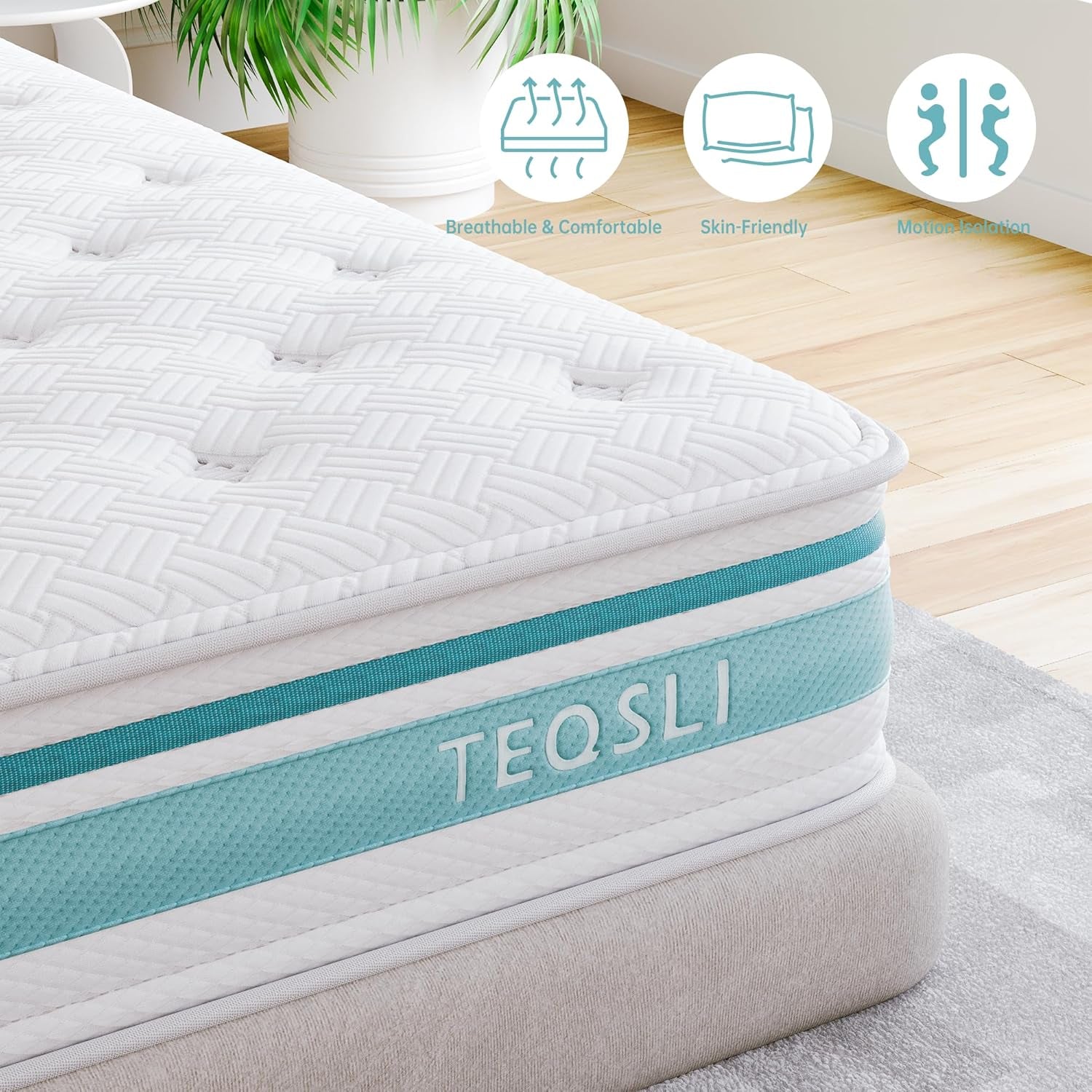 Luxury Hybrid Double Mattress with Cooling Gel & 7-Zone Orthopaedic Support Comfort Sleep