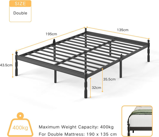Premium Metal Platform Bed Frame – Storage Space, No Box Spring Comfortable Sleep