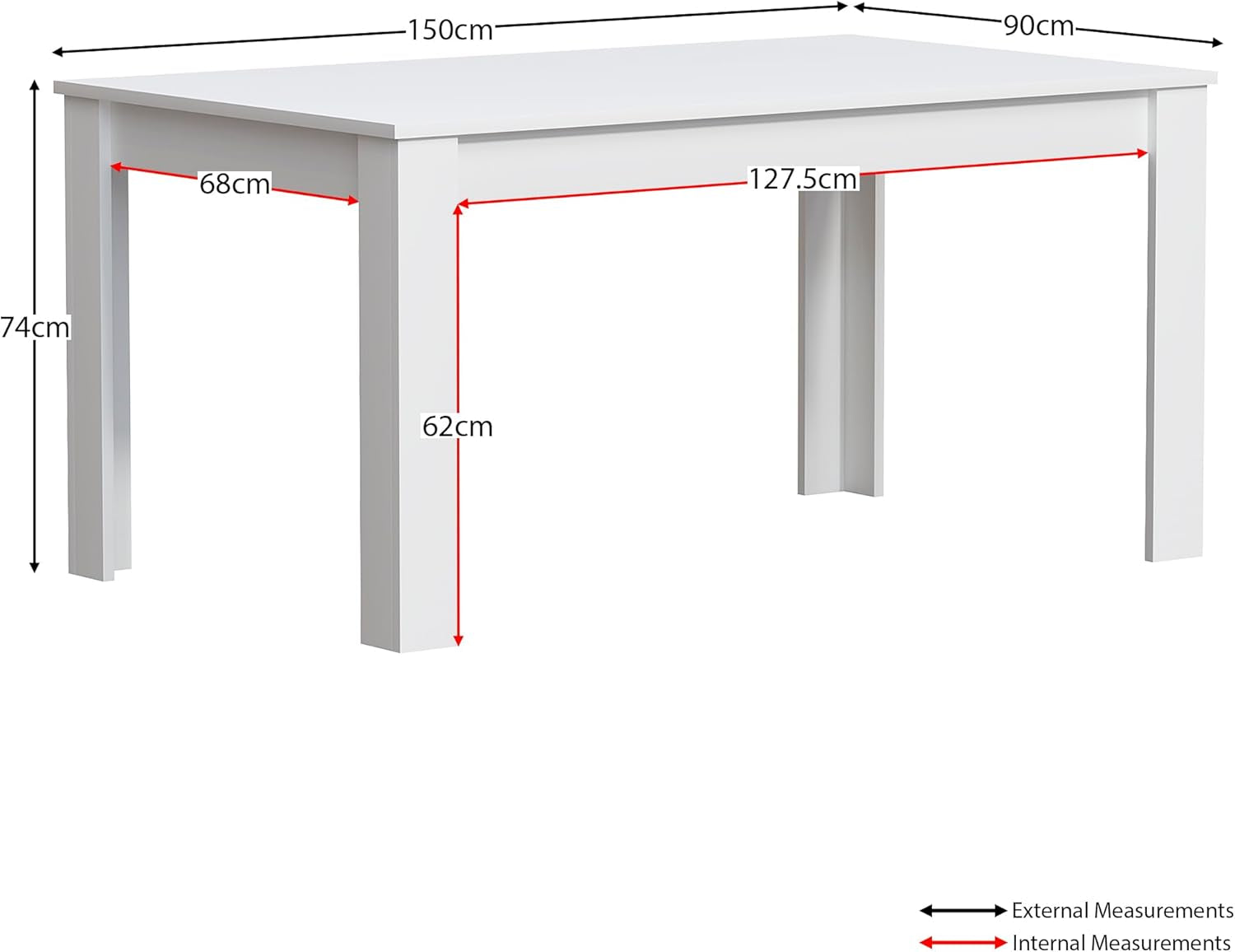 Modern Oak Effect Dining Table – Stylish MDF Rectangular Table for UK Homes