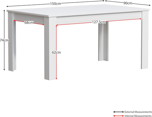 Modern Oak Effect Dining Table – Stylish MDF Rectangular Table for UK Homes