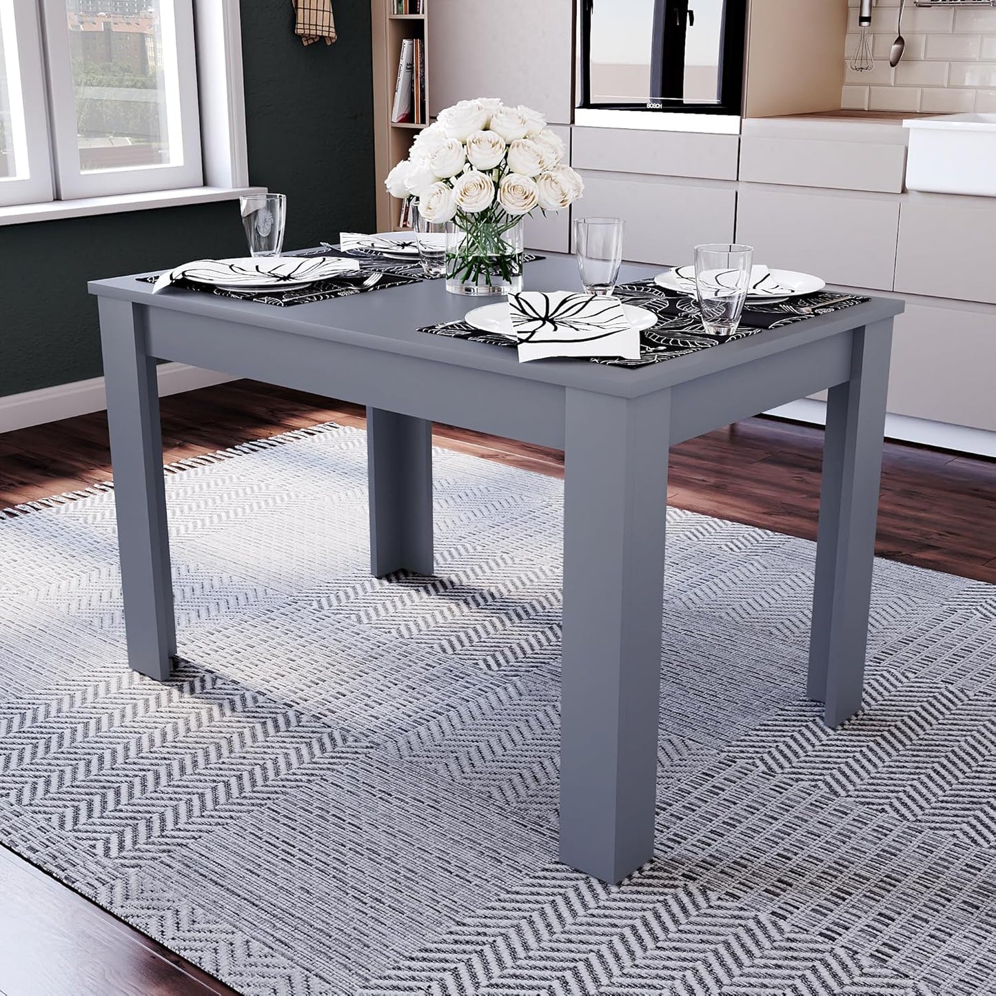 Modern Oak Effect Dining Table – Stylish MDF Rectangular Table for UK Homes