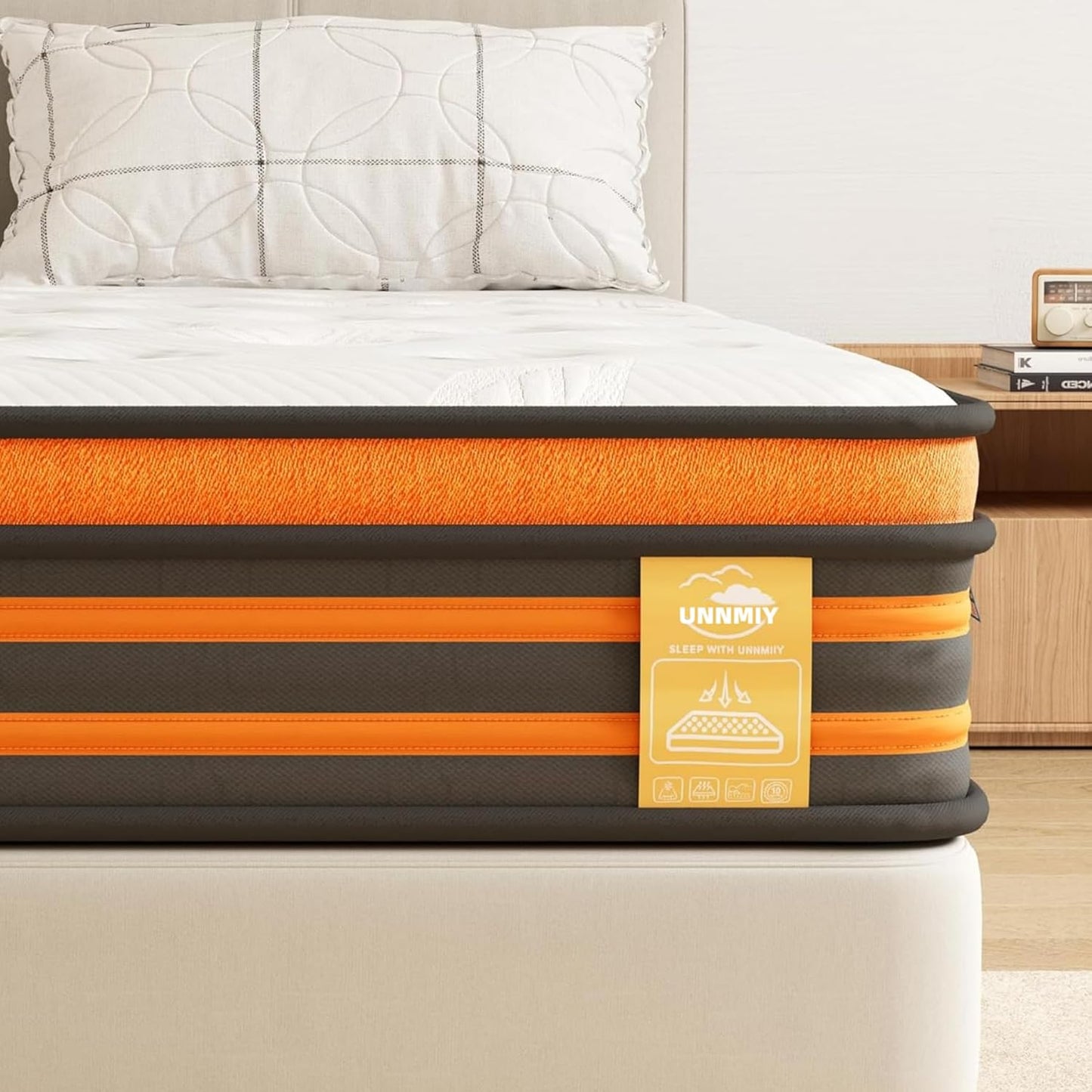 Luxury Orthopaedic Hybrid Mattress 9-Zone Pocket Spring & Gel Memory Foam Single Double Super King 