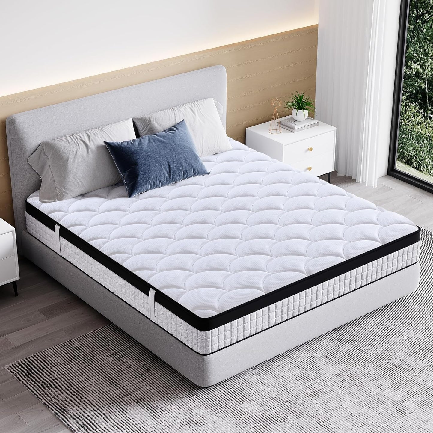 Luxury Orthopaedic Hybrid Mattress Pocket Spring & Memory Foam Medium Support Single Double King Mattresses