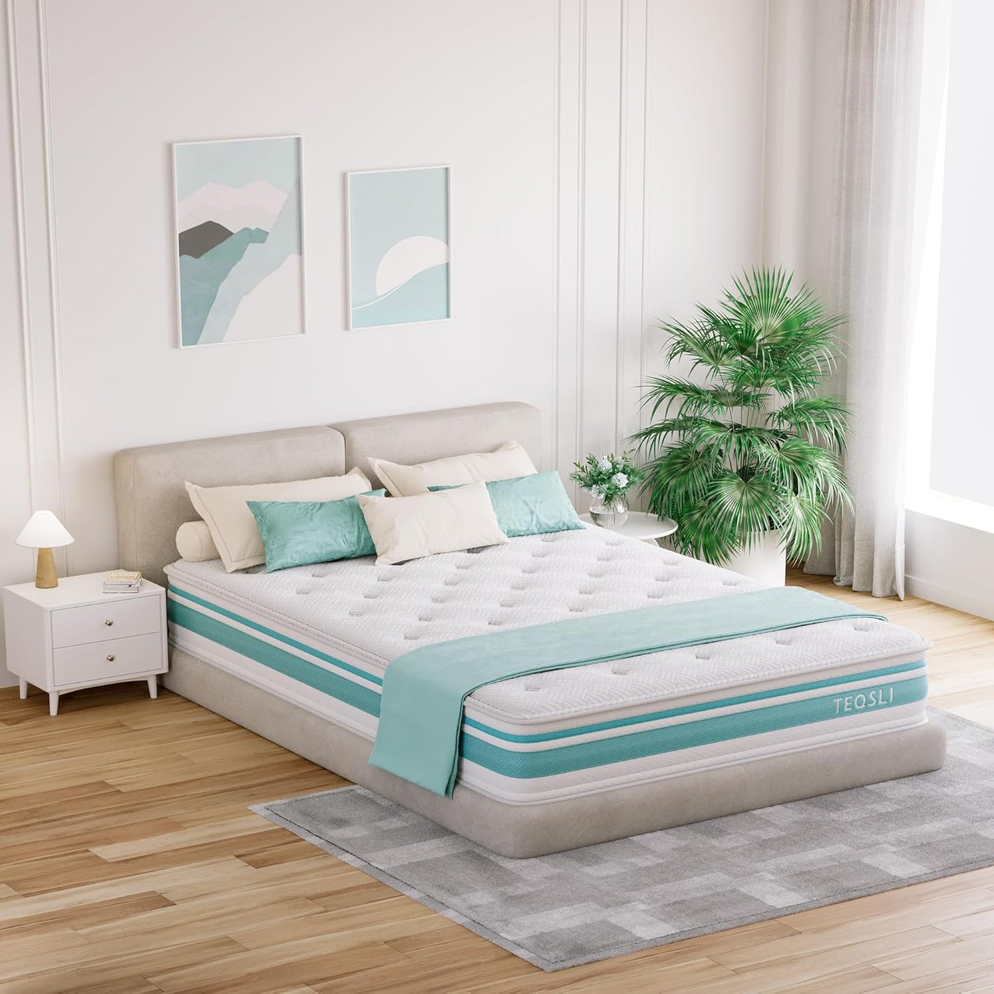 Luxury Hybrid Double Mattress with Cooling Gel & 7-Zone Orthopaedic Support Comfort Sleep