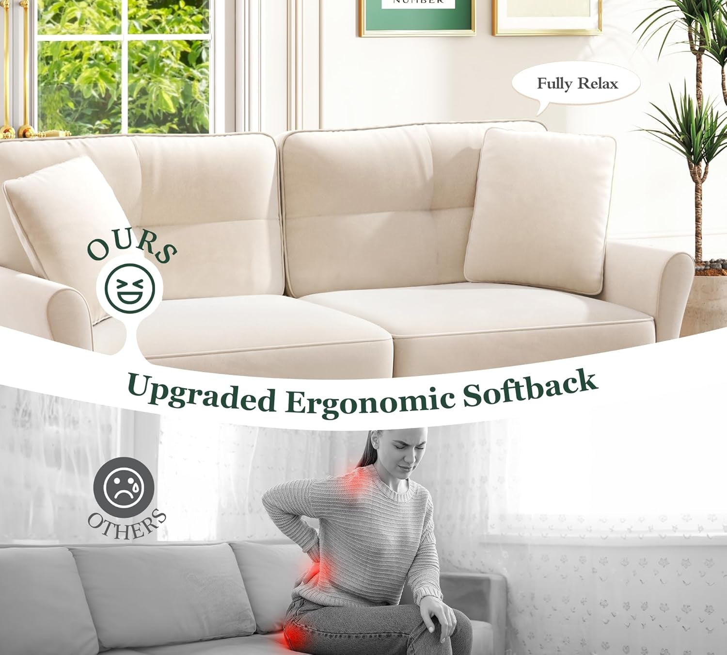 Luxury Modern Velvet Sofa for Living Room – Compact 2 & 3 Seater Couch