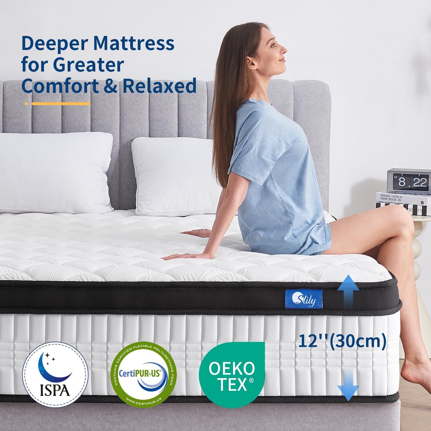 Luxury Hybrid Euro Top Mattress – 7-Zone Orthopaedic Cooling Support Comfort Sleep Single Double King