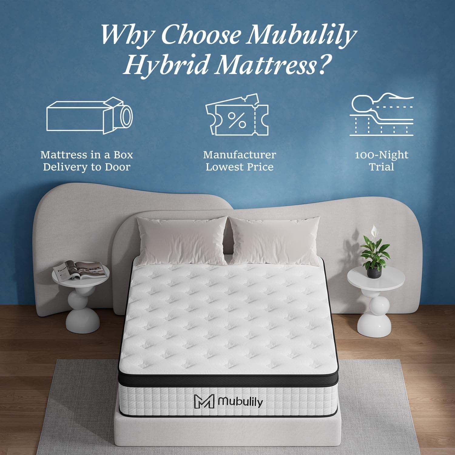 Luxury Euro Top Hybrid Mattress with Pocket Springs & Memory Foam Single Double King Mattresses