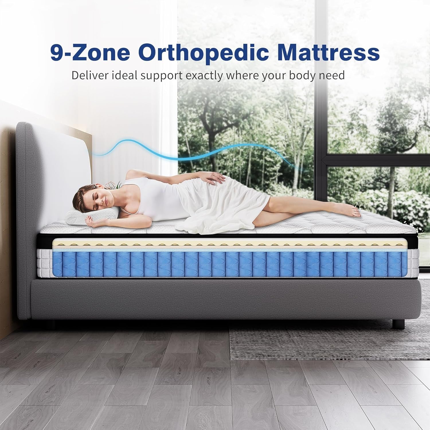 Luxury Orthopaedic Hybrid Mattress Pocket Spring & Memory Foam Medium Support Single Double King Mattresses
