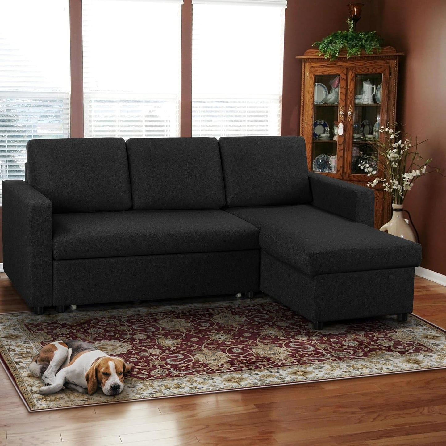 Luxury Corner Sofa Bed with Reversible Chaise & Hidden Storage